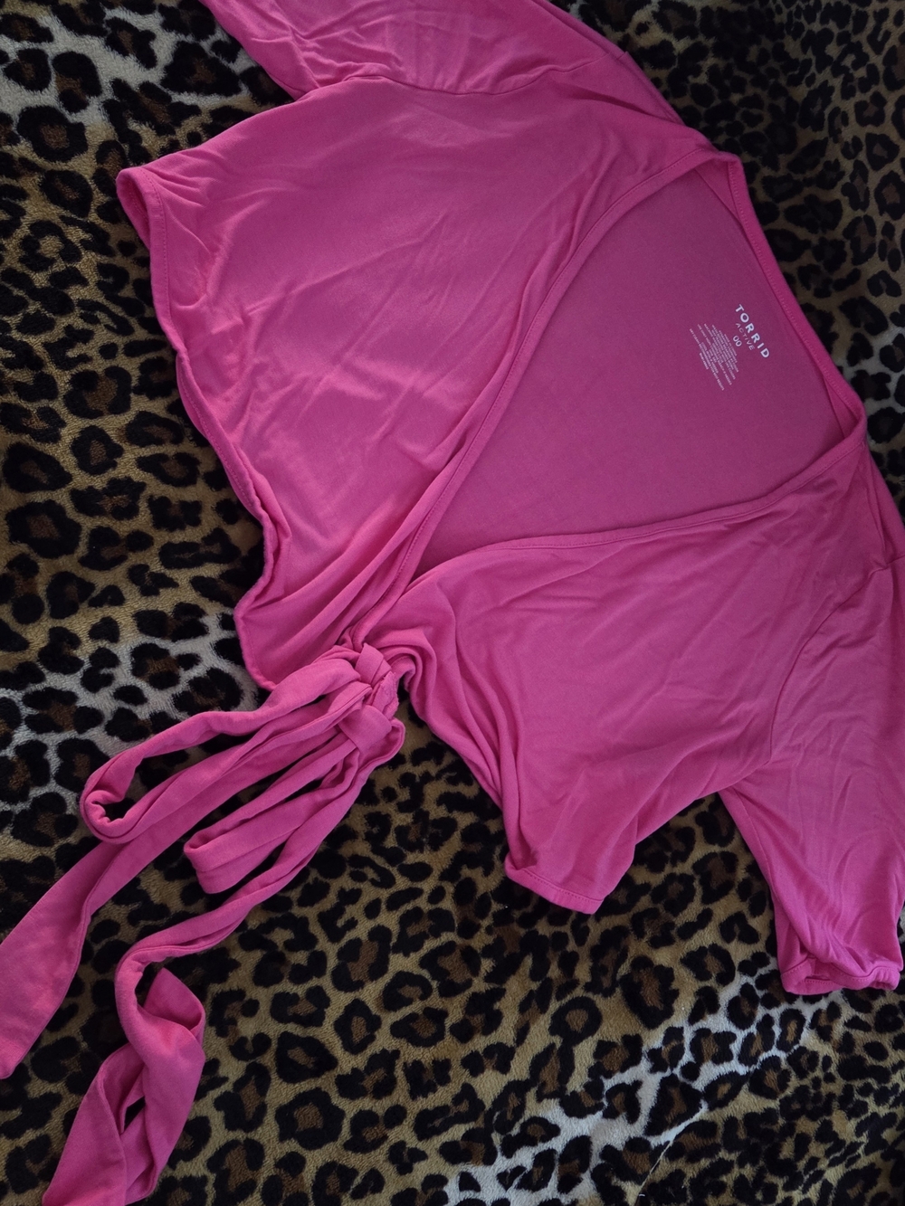 Torrid Pink Wrap Top - Like New